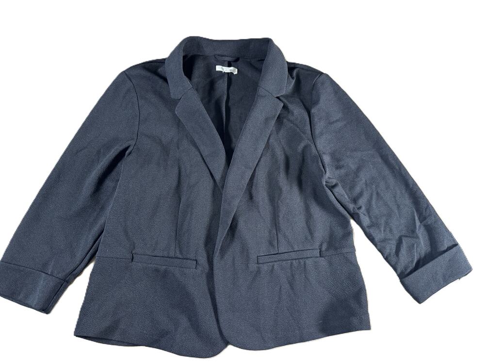 Maurices Black Open Front Blazer Women’s Large 3/4 Sleeve Classic Career Office